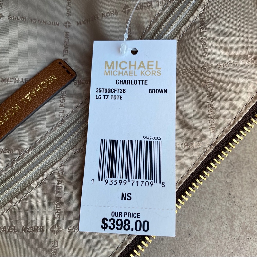 NWT Michael Kors Charlotte Top Zip Tote - Picture 4 of 4